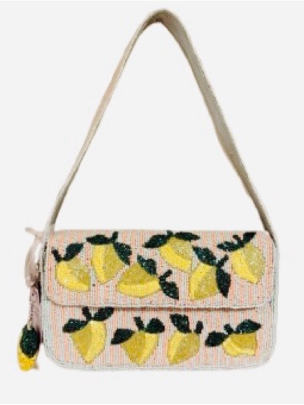 🆕- Lemon Viral Hand-Beaded Shoulder Bag. NWT - Picture 12 of 14